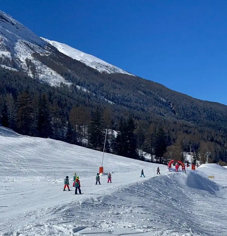 Children In Ski School Lesson In Val Cenis